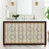 Curtain Retro Geometric Kitchen Cabinet Dust-proof Cupboard Wardrobe Bedroom Bookshelf Short Curtains Half-Curtain