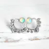 Stud Earrings OPAL LOTUS FLOWER Ear Jacket Mandala Moonstone Gypsy Studs For Women Summer Beach Boho Chic Jewelry Ethnic