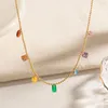 Цепочки летняя богемия разноцветное ожерелье для кисточки циркона для женщин на пляже. Случайный депутат из нержавеющей стали праздничный подарок воротни
