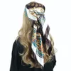 Sarongs Sciarpa di seta Donna Copricapo di lusso Quattro stagioni Sciarpa per capelli Sciarpa 9090CM Hijab Foulard Luxe Bandana Femme Foulard 230605