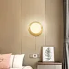 Wall Lamp Copper&glass Ball Lamps Restaurant Balcony Aisle Bedroom Sconce With Zipper Switch Indoor Decor Light Fixture