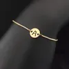 Bracelets porte-bonheur lettre initiale Alphabe Bracelet pour amoureux petite amie fille petit ami acier inoxydable pas de rouille bijoux de mode Unique Simple