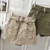 Röcke Koreanischen Stil Hohe Taille Mini Rock Frauen Mode Kurze Culotte Mit Gürtel Y2K Streetwear Große Tasche Cargo Shorts 230607