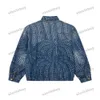 xinxinbuy Hommes designer Manteau Veste citrouille points Denim ensembles manches longues femmes bleu noir blanc M-2XL