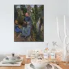 Handgemalte impressionistische Landschafts-Leinwandkunst, Bauern im Chat, Camille Pissarro, Gemälde, modernes Restaurant-Dekor