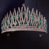 Fashion Sky Blue Crystal Crown Tiara per le donne Wedding Party Luxury Elegant Bridal Crown Hair Dress Jewelry