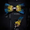 Nekbanden Jemygins origineel ontwerp natuurlijke brut veer prachtige handgemaakte stropdas broche pin cadeaubox set voor mannen bruiloftsfeest bowtie 230605
