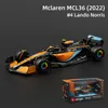 Diecast Model BBurago 1 43 McLaren McL36 C42 75 RB18 W13 Formel Racing Car Statisk simuleringslegering 230605