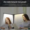 Lampes de table LED Double tête lampe de bureau bras oscillant Piano luminosité réglable température de couleur pour la maison