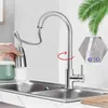 Kitchen Faucets Pull Out Sink Faucet 304 Stainless Steel Water Shower Taps Deck Mounted 360 Rotation 2 Modes Outlet Spout Mixer