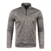 Sweats à capuche pour hommes Ashion hommes sport à manches longues décontracté col montant demi fermeture éclair mince sweat t-shirt t-shirt hauts fermeture éclair tricot