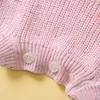 Rompers 0-2Yrs born Girls Knitted Romper Long Sleeve Jumpsuits Infant Girls Sweater Tops Spring Autumn Clothing 230606