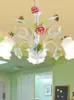 Pendelleuchten im europäischen koreanischen Stil, Lampe, Blumen-Schlafzimmer-Licht, Esszimmer, LED-Esszimmer, Schmiedeeisen, festliche Laterne