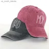 Brief VADER MOM Borduurwerk Hoeden Voor Vrouwen Mannen Gewassen Katoen Baseball Cap Retro Casual Unisex Sport Zonnehoed L230523