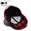 Sombrero de lengua de pato a cuadros rojo y negro de algodón, versión coreana para hombre, gorra de béisbol de comercio exterior summe L230523