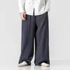 Pantaloni da uomo Abbigliamento da uomo Pantaloni casual da uomo in lino di cotone allentato vintage a gamba larga in stile cinese Gonna svasata da uomo Harajuku