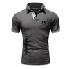 Haute qualité J Lindeberg Golf Polo marque classique hommes chemise décontracté solide à manches courtes coton polos 220706