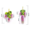 Flores decorativas 24 pçs Flor Wisteria Artificial Falsa Violeta Decoração de Arco de Casamento para Pendurar na Parede Rattan Planta de Videira