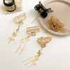 Клипы для волос Barrettes Butterfly Claw Vintage Long Penent Elegant Gold Color Geometric Hairpins Crab для женщин аксессуары Z0607