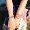 Chain Premium Designer Leather Armband Rhodonite Mix Chain 5 Strands Woven Wrap Armelets Bohemian Charm Armband Dropship 230606