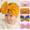 Hair Accessories 7'' Big Double Layer Hair Bow Headband Girls Kids Waffles Fabric Elastic Hairbands DIY Hair Accessories For Baby 230606