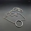 Chains Vintage Round Circle Pendant Titanium Stainless Steel Chain Necklaces Pendants For Men Women Lovers Gift Jewelry Bijoux