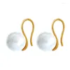 Stud Earrings Retro Fashion Pearl Anti Allergic Titanium Steel Gold-plated Woman's Earring Party Birthday Gift