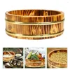 Servis uppsättningar sushi hink träbricka serveringslåda kök gadget trä container stor kapacitet