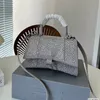 Borsa a mano con strass Borsa a mano con manico superiore Borse da donna Borsa a mezzaluna con tracolla luccicante Borsa da motociclista Borse Hobo Borse a tracolla con diamanti in pelle Borsa per trapano ad acqua piena