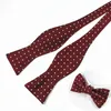 Neckband rbocott justerbara bowties själv bow slips mens 100% siden jacquard vävda män klassiska bröllop parti multicolors 230605