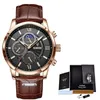 2023 Lige Men's Watches Top Brand Luxury Men Men Watch Leather Quartz Sports Waterproof Male Clock lelogio masculino+Box 230605