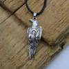 Kedjor 12stnor Norse Viking Celtics Moon Raven Pendant Necklace Crow smycken Amulet Gift