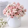 Decorative Flowers Mini Lotus Bunch Artificial Bud For Home Decoration Tea Roses Silk Flower Wedding Bride Hand Bouquet