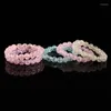 Strand 8mm Natural Glass Beads Popcorn Crystal Bracelet Is Suitable For Men And Women To Wear Elastic String Bracelets Jewelry