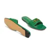 Flip Flops Slippers Women Sandals Stitching Black Brown Green Bloseper Designer Slides Flat Shoes Buckle Pochle بالإضافة إلى الحجم