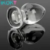 IKOKY 50mm Grand Cristal Butt Plug Vagin Ball Grand Pyrex Verre Anal Gode Perle Faux Adulte Masturbate Sex Toys pour Femmes Hommes Gay L230518