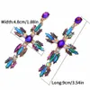 Dangle Kroonluchter Trendy Cross Oorbellen Voor Vrouwen Grote verklaring Oorbel kristal zomer earing modieuze herfst sieraden 230607