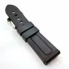 Banda de goma de silicona negra de alta calidad de 24mm, correa de hebilla Tang con tornillo de acero plateado de 22mm para PAM PAM 111281v
