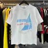 Skjortor aprikos vit svart topp tee 23ss vår ny rhude t shirt Sea Sail Printing 1 Fashion Classic All-Match Men Woman Streetwear