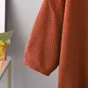 Женская футболка gigogou негабаритное высококачественное V-образное женское вырезок Весна Spring Summer Sweater Fashion Half Sleceves Свободные дамы вязаные 230607