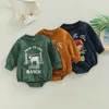 Rompers Baby Boys Girls Sweatshirts Rompers Clothing Autumn Toddler born Long Sleeve Cattle Letter Print Jumpsuits Overalls Clothes 230606