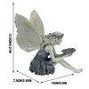 Garden Decorations Wonderland Flower Fairy Statue Garden Decoration Angel Ornament Wing Resin Sitting Statue Outdoor Angel Girl Figurines Decoratio 230606