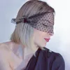 Hårklipp Sexig svart mesh ansikte Cover Eye Mask garn Bandage slöja huvudbonad för tjej retro ögonbindel roliga spetstillbehör