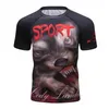 Męskie koszulki męskie T-koszulka marka siłowni fitness jogging sportowy kompresja Szybkie suche dopasowanie ciasne trening rashguard top