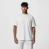 lu Outdoor T-shirt de sport pour hommes Couleur unie à manches courtes Respirant Sweat Top Chemises Élastique Été