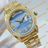 2 modèles de montre unisexe de mode 36 mm 128238 118238 montre en or bleu nacre cadran luxe bande de diamants 2813 mouvement automatique mécanique montre pour homme montre pour femme