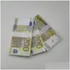 Altre forniture per feste festive Soldi per film Banconota 5 10 20 50 dollari Euro Realistico Toy Bar Puntelli Copia valuta Fauxbillets 100 Pc Dhuvk