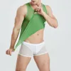 Hommes Sexy Transparent Musle gilet mâle élastique maille débardeurs transparent sous-vêtements sans manches T-shirts respirant Sport