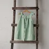 Robes de fille enfants filles robe en lin été nouveau pétale littéraire manches lâche bébé fille sangle princesse TZ04