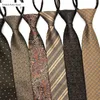 Neck Ties VEEKTIE Brand Retro Vintage Necktie 8CM Width for men Floral Golden Coffee Paisley Formal Suit Zipper Tie Zip Fashion 230605